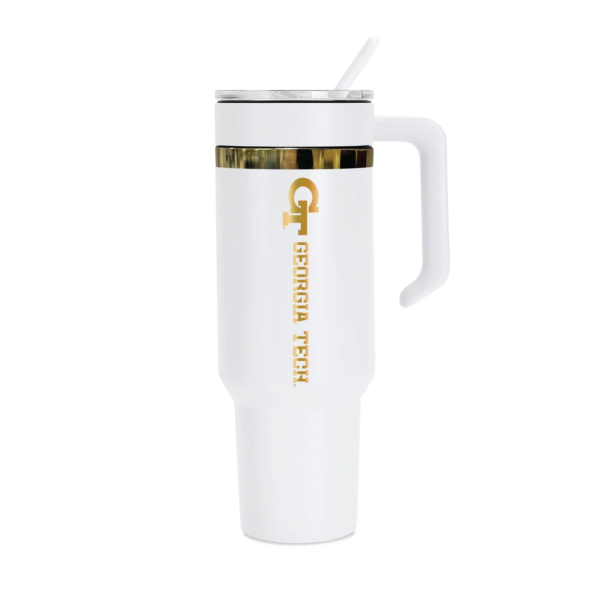 48oz Georgia Tech Yellow Jackets Gold Anodized White Tumbler