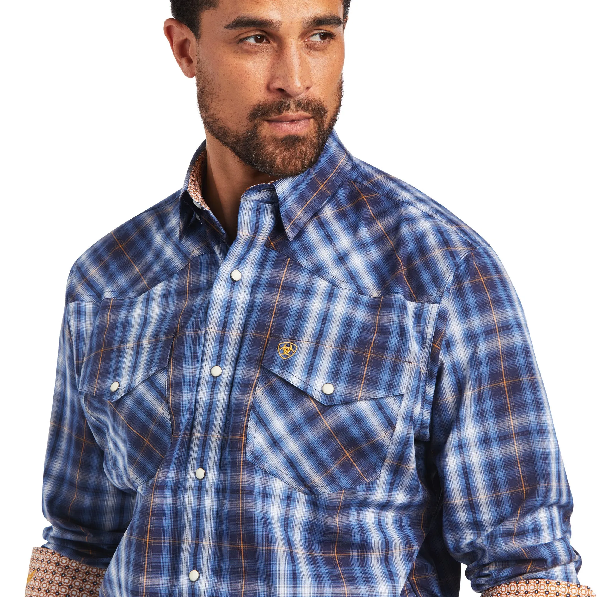 Ariat | Men's Inexorable Stretch | Classic Fit Western Shirt | Blue Frond