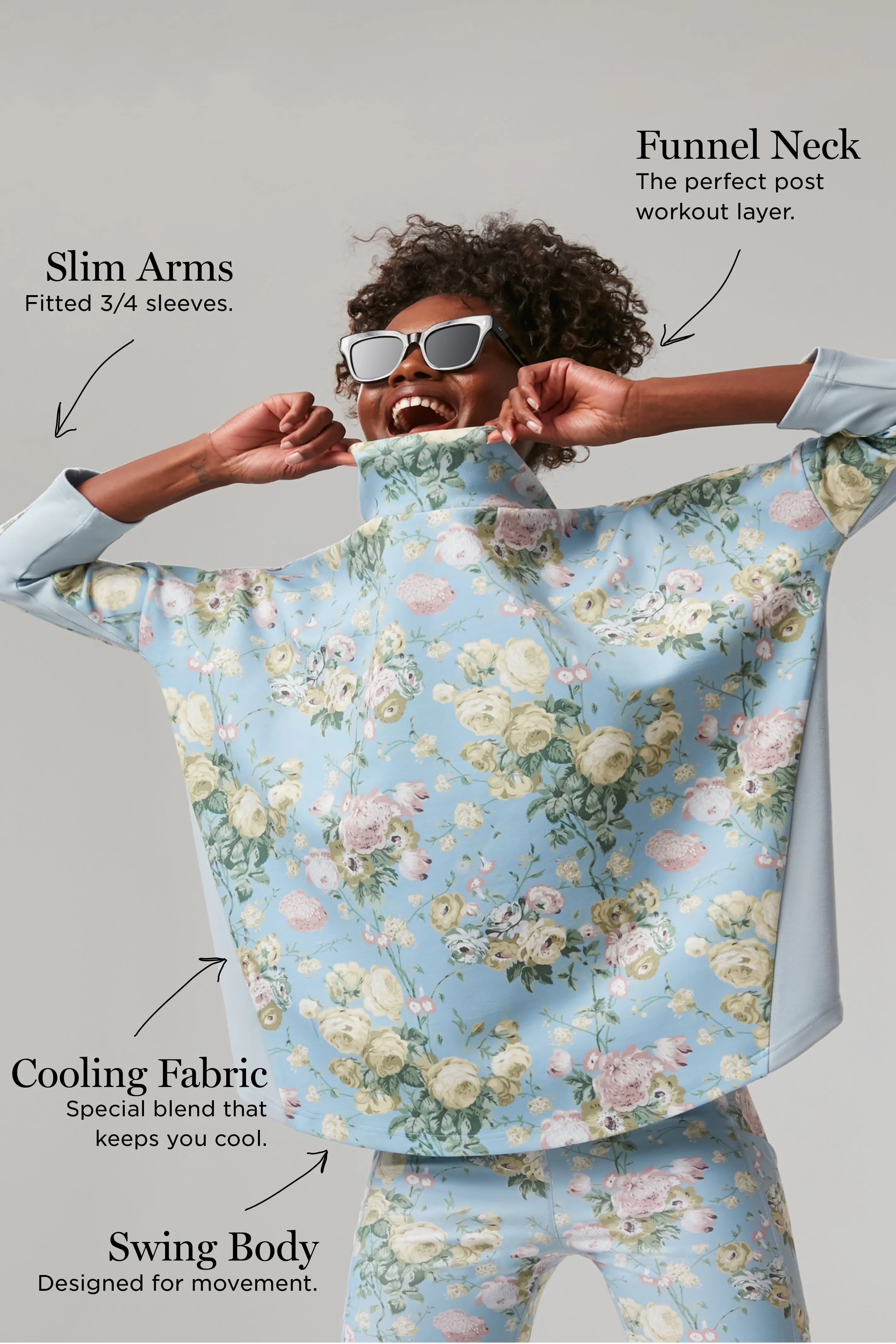 Breezy Blue Chintz Ally Swing Sweatshirt