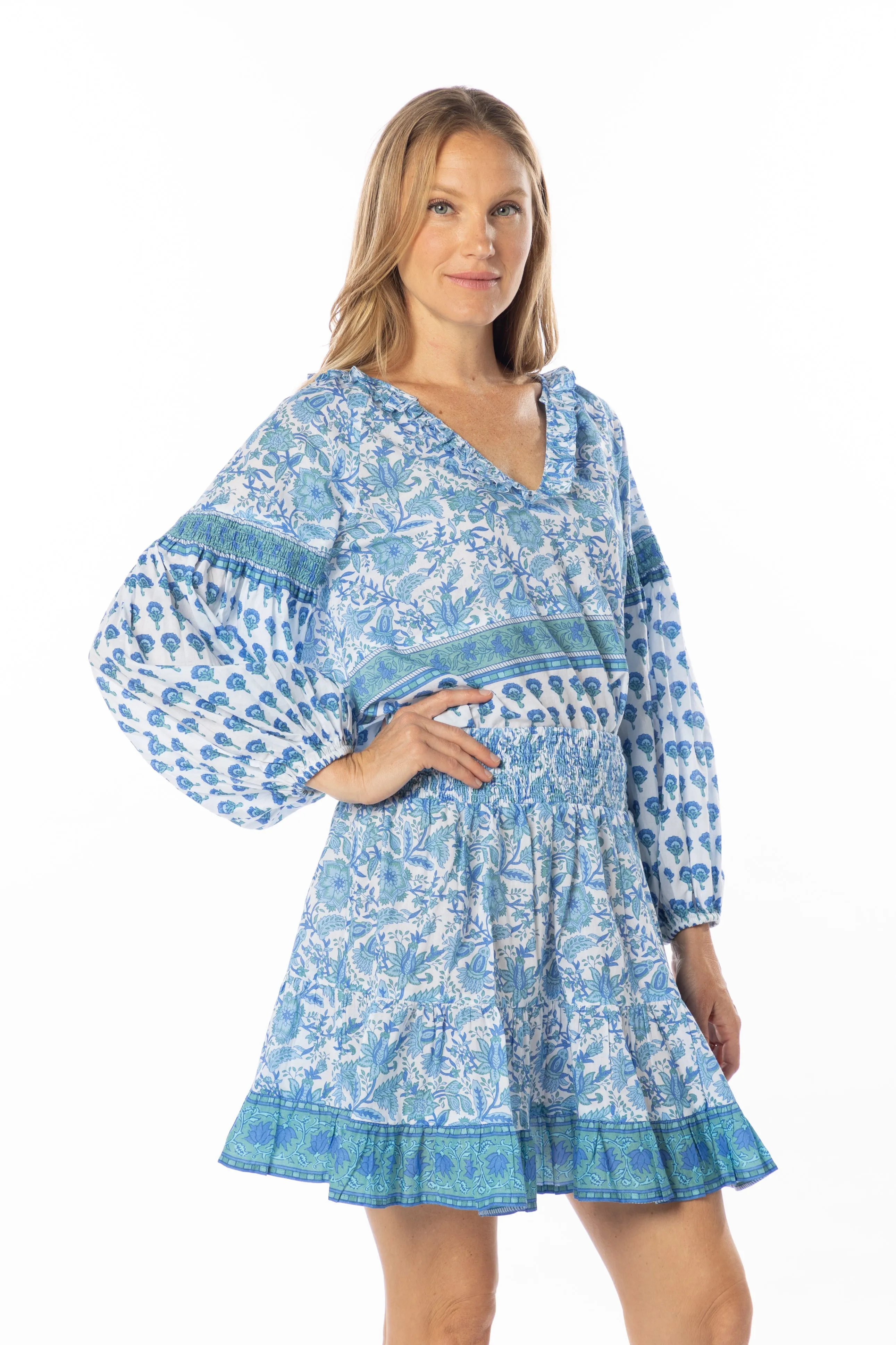 Carrie Skirt. Blue Garden.