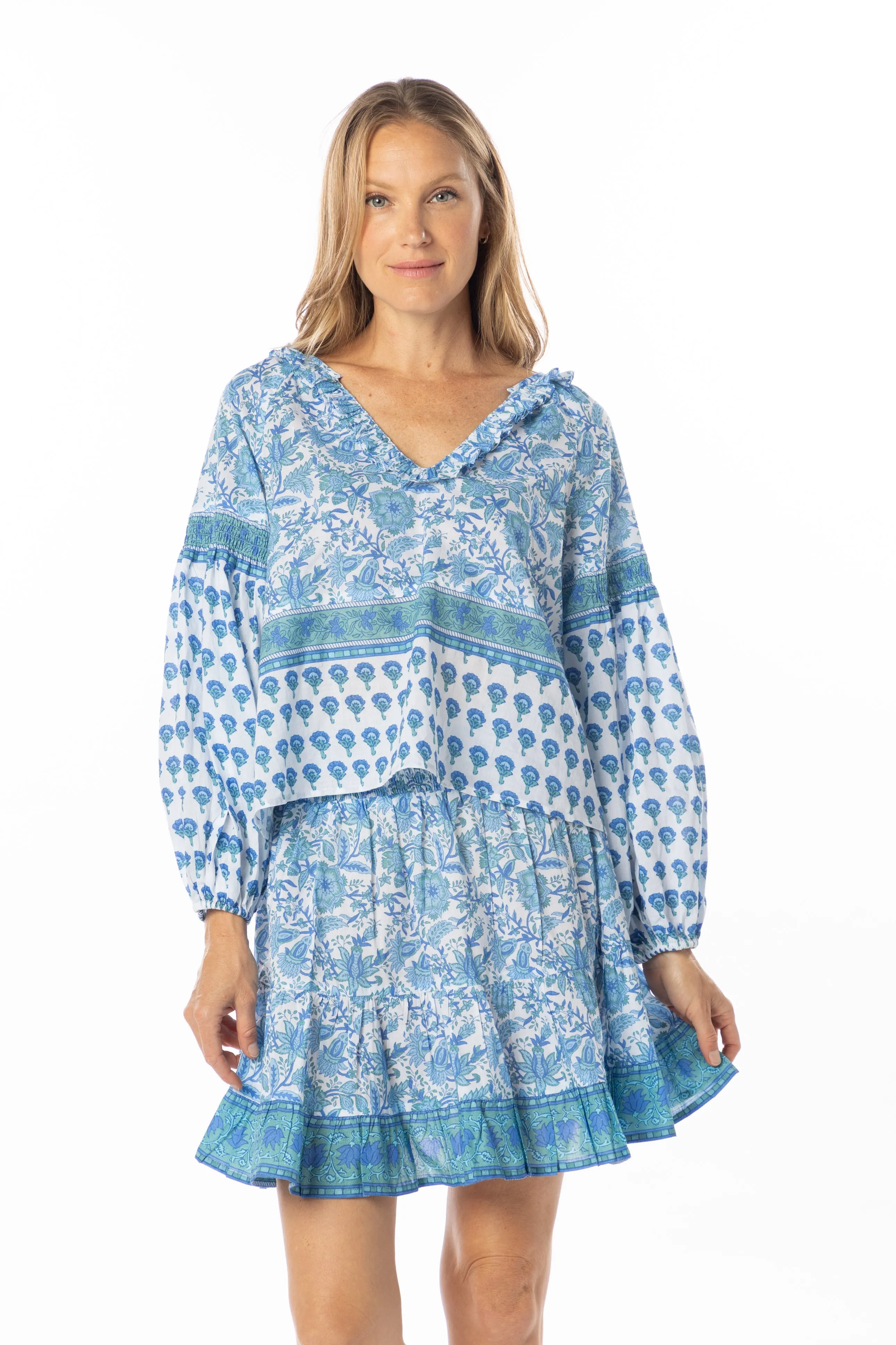 Carrie Skirt. Blue Garden.