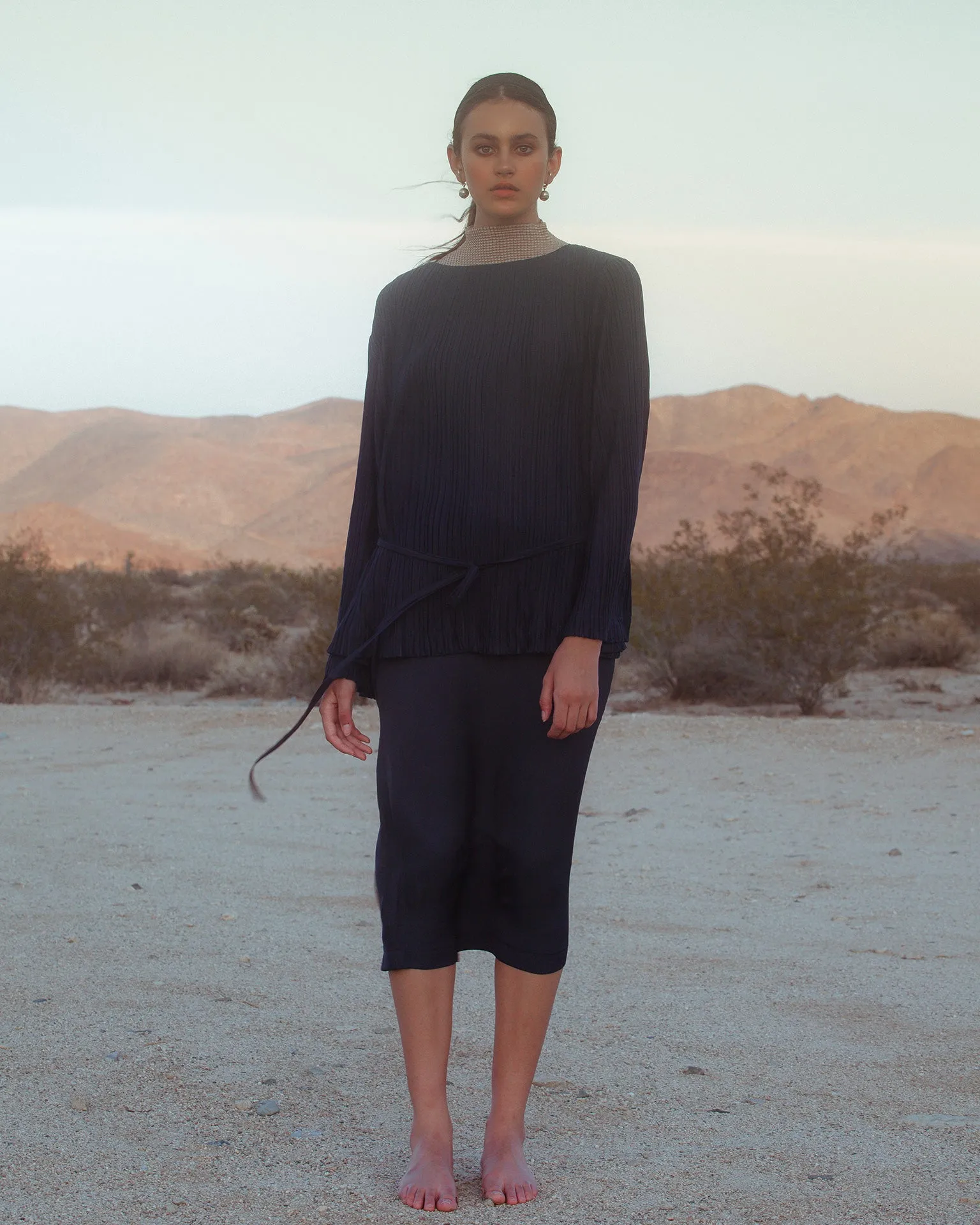Classic H-Line Skirt / Deep Navy