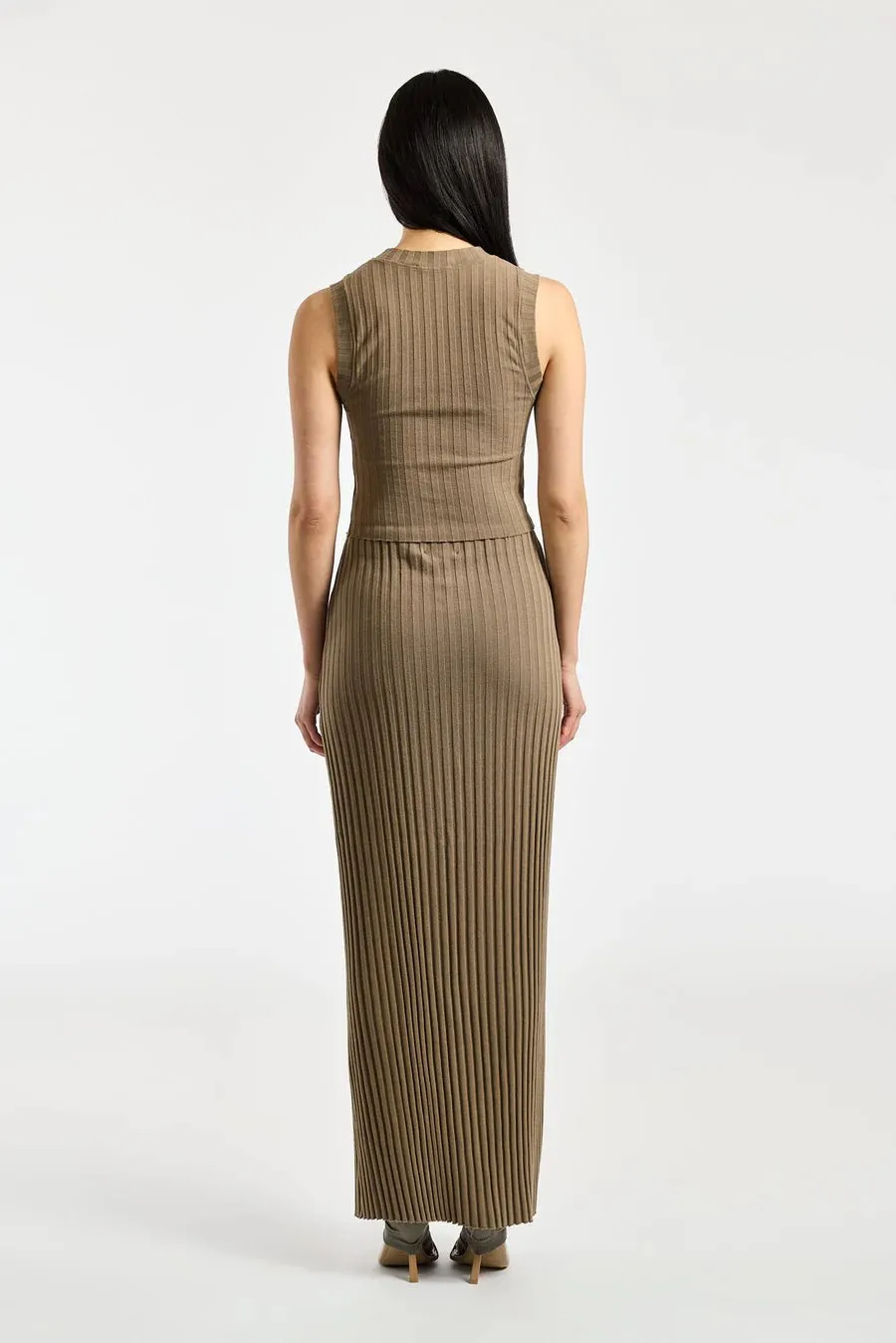 Cotton Citizen Capri Muscle Tank in Dark Chai