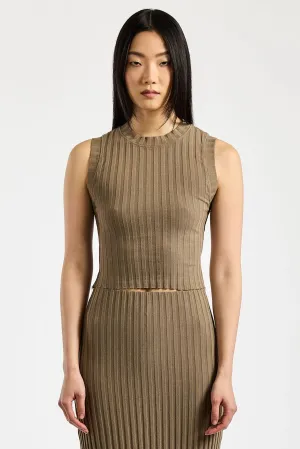 Cotton Citizen Capri Muscle Tank in Dark Chai