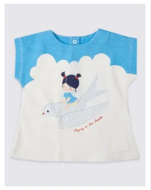 M&S Baby Girls Pure Cotton Printed Baby Girls Top