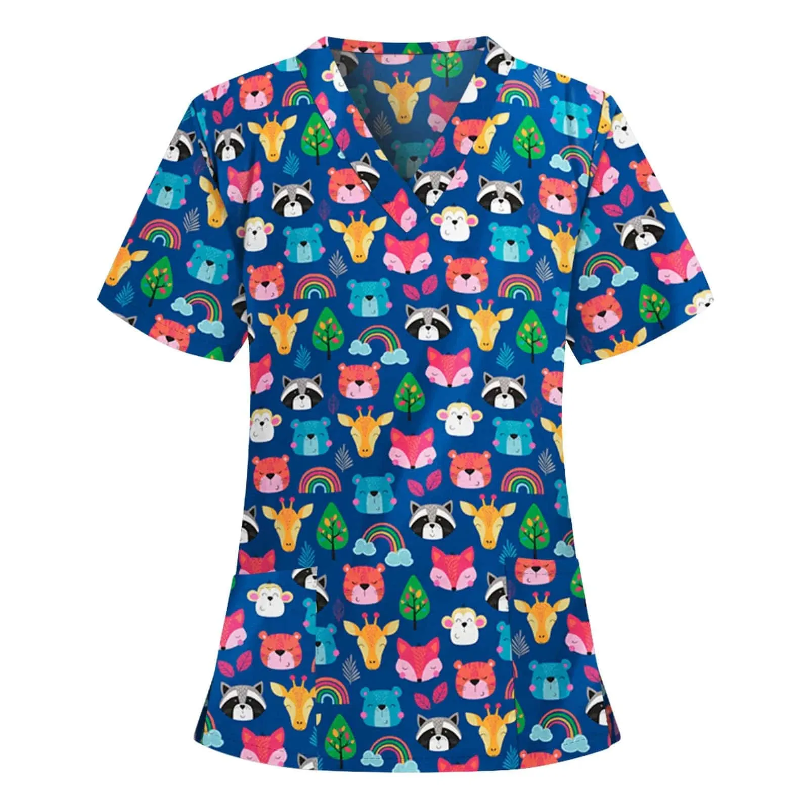 Medics Print Scrub Tops Working Uniform Nurse Scrub
