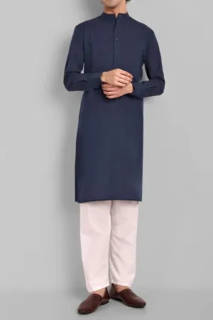 MEN'S NAVY BLUE KURTA SET