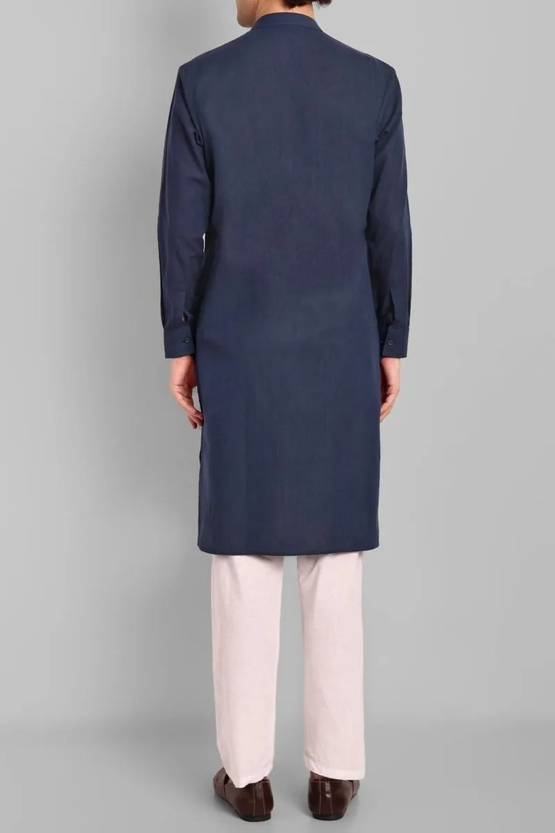 MEN'S NAVY BLUE KURTA SET