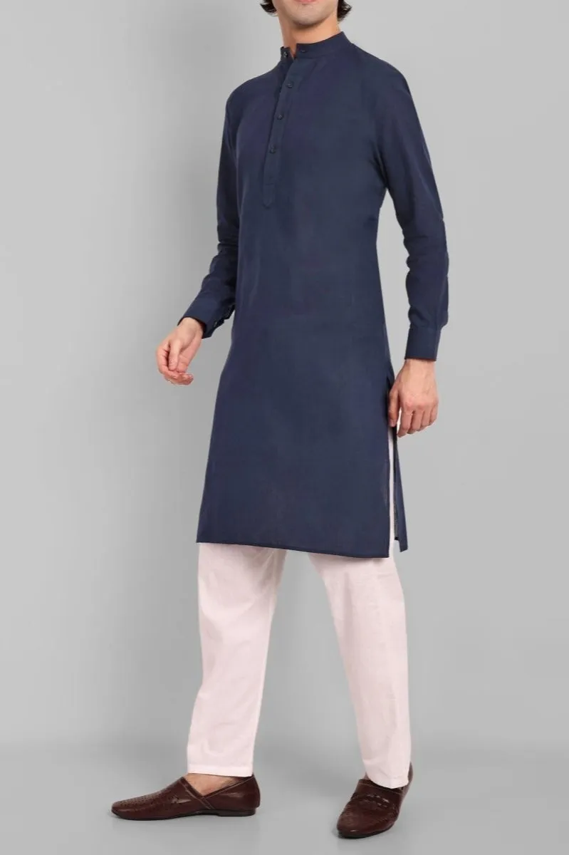 MEN'S NAVY BLUE KURTA SET