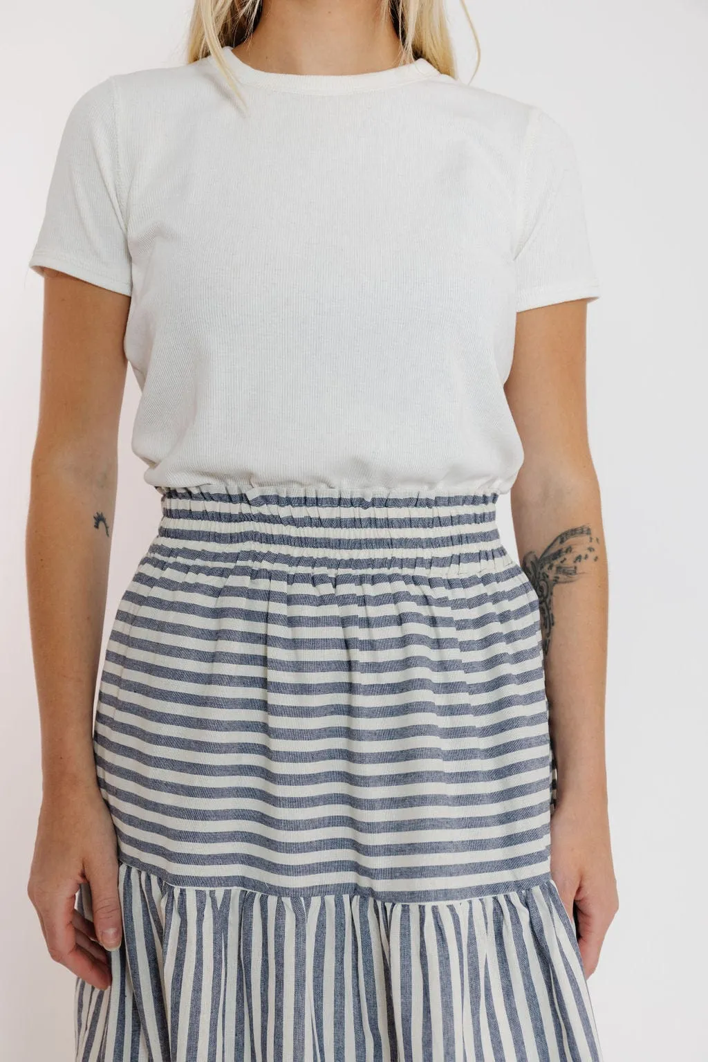 Nara Skirt in White/Navy