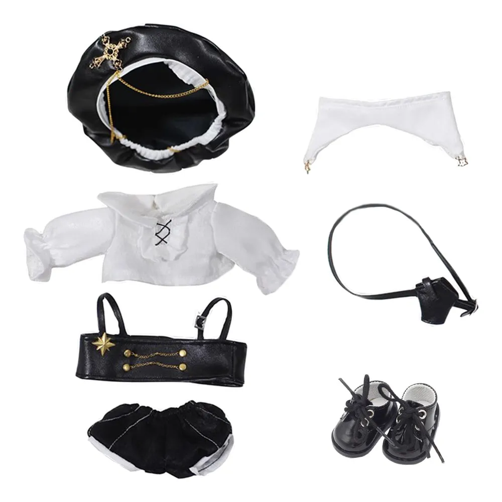 niannyyhouse 20cm Doll Clothes Hat Shirt Vests Pants Shoes Accessories Gentleman's Suit 8in Plush Doll Dress Up