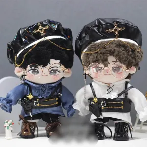 niannyyhouse 20cm Doll Clothes Hat Shirt Vests Pants Shoes Accessories Gentleman's Suit 8in Plush Doll Dress Up