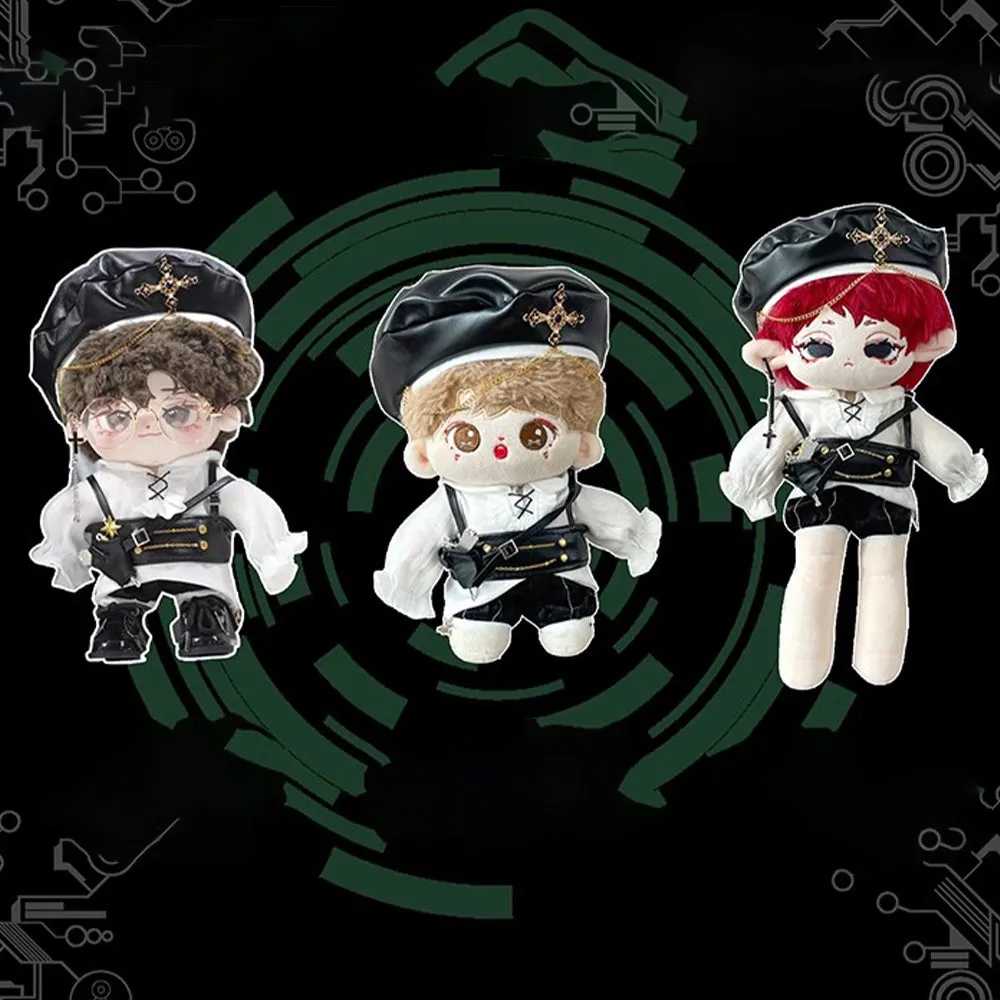 niannyyhouse 20cm Doll Clothes Hat Shirt Vests Pants Shoes Accessories Gentleman's Suit 8in Plush Doll Dress Up