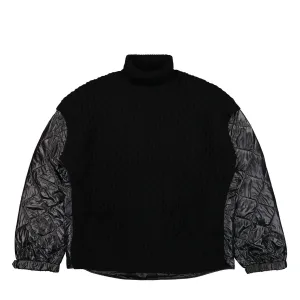 Quilting Paneled Turtle Neck Sweater