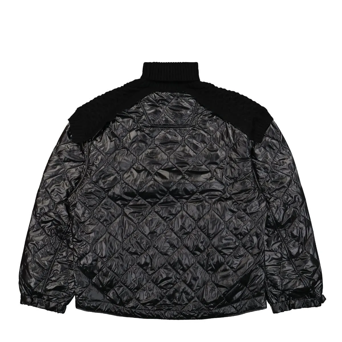 Quilting Paneled Turtle Neck Sweater