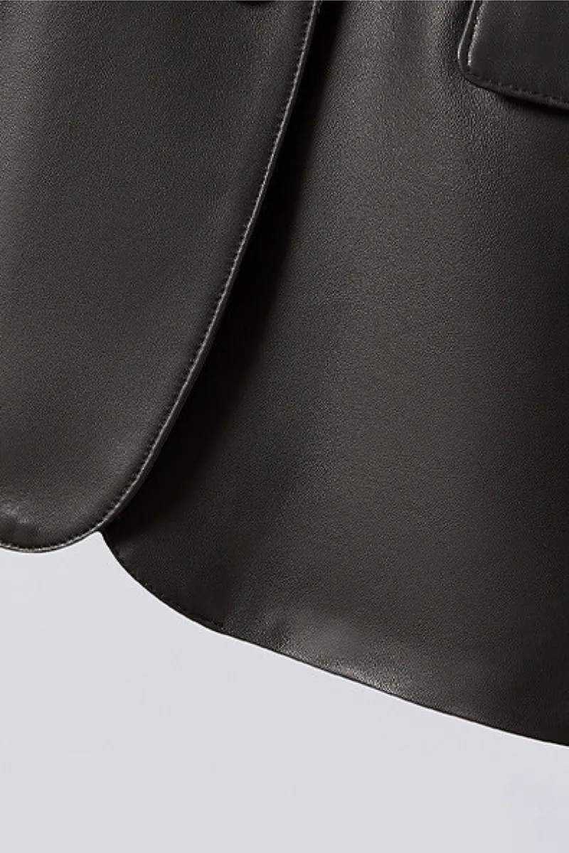 Slim Fit Black Leather Jacket