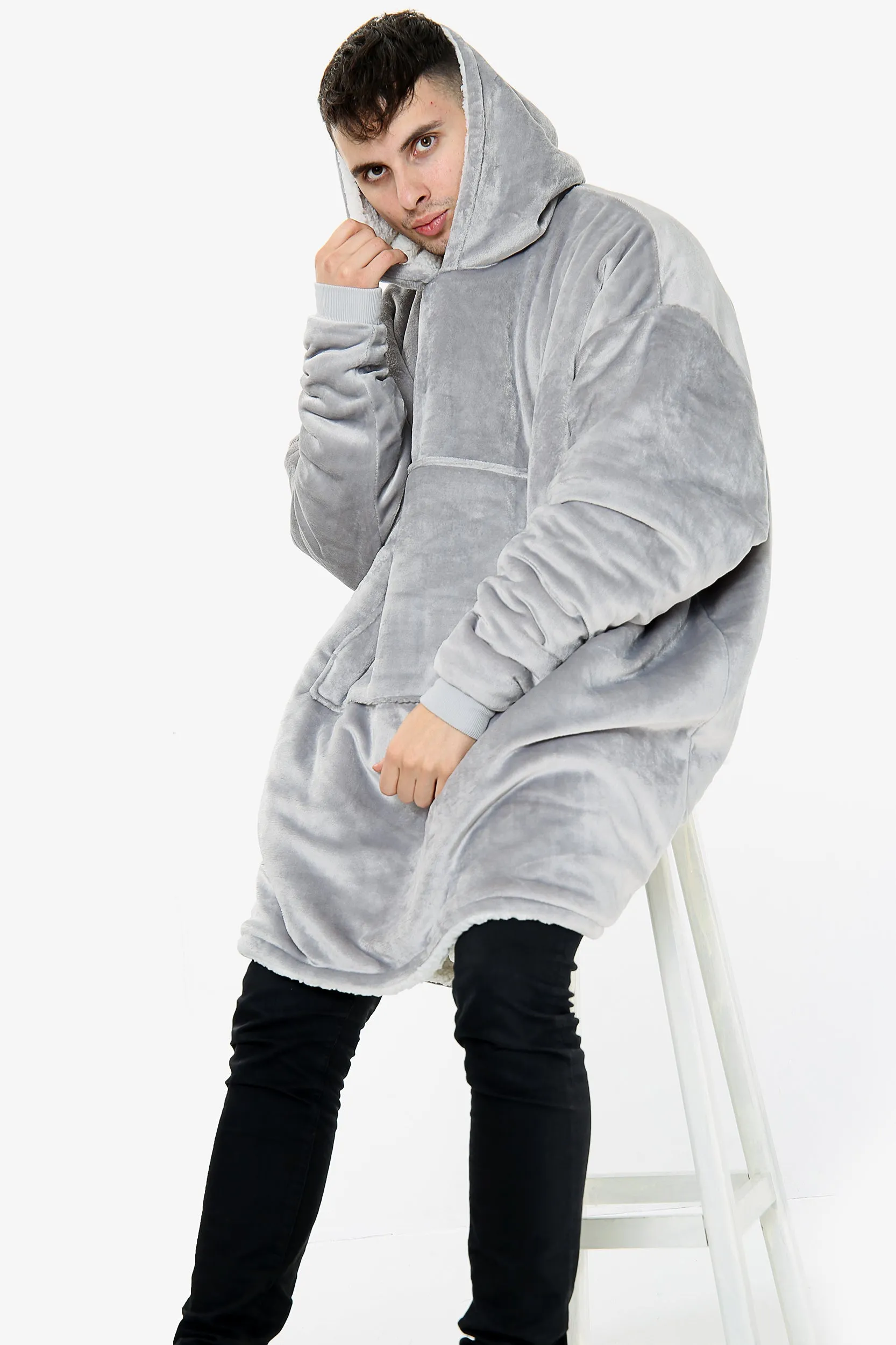 Unisex Grey Blanket Hoodie