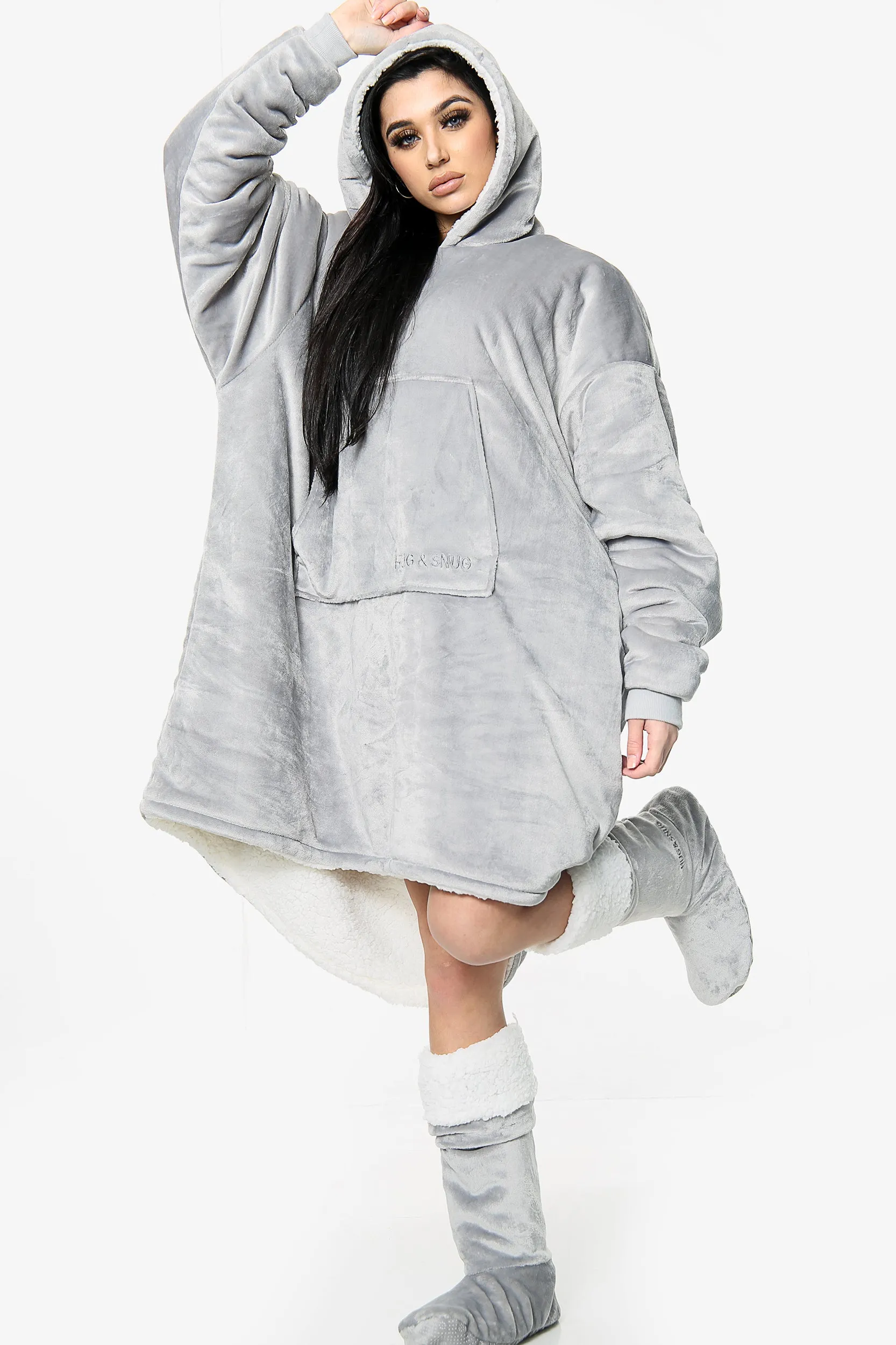 Unisex Grey Blanket Hoodie