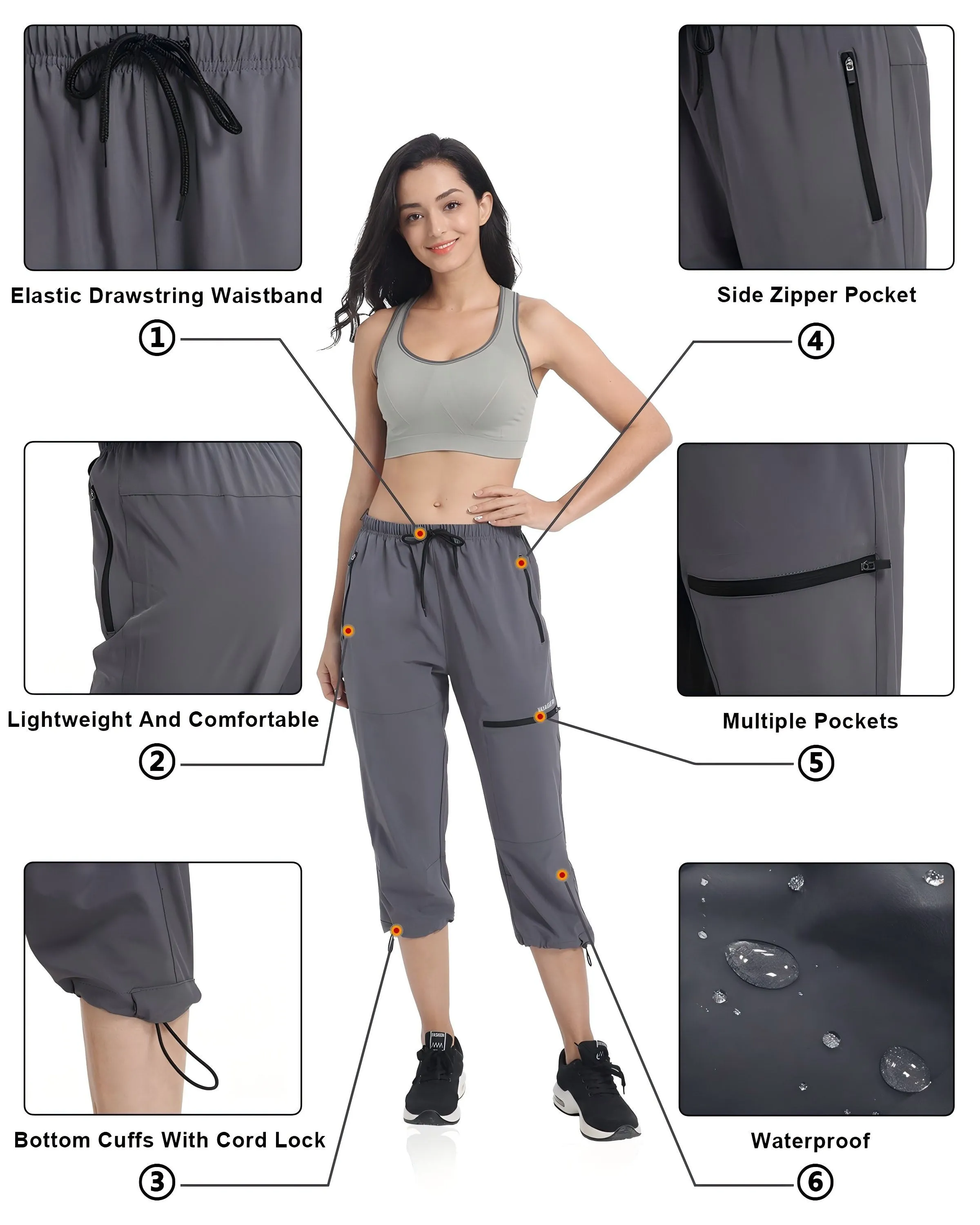 VAYAGER SPORTS Women's Outdoor Hiking Capris UPF 50  Capri Pants