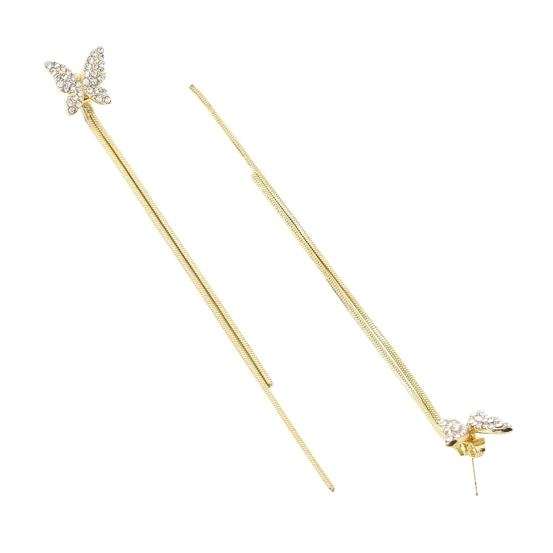 Yellow Chimes Earrings For Women Gold Tone 2 Pair Combo of Butterfly and Leaf Designed Stone Pearl Dangler Earrings For Women and Girls