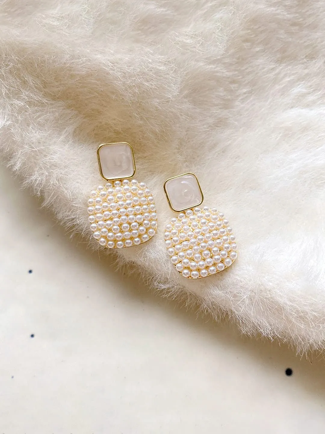 Yellow Chimes Earrings For Women Gold Tone Layered Round Shaped Crystal Stud Drop Earrings For Women and Girls