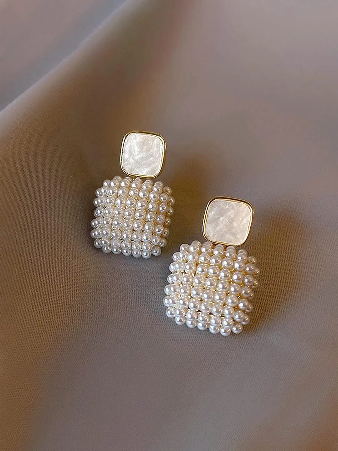 Yellow Chimes Earrings For Women Gold Tone Layered Round Shaped Crystal Stud Drop Earrings For Women and Girls